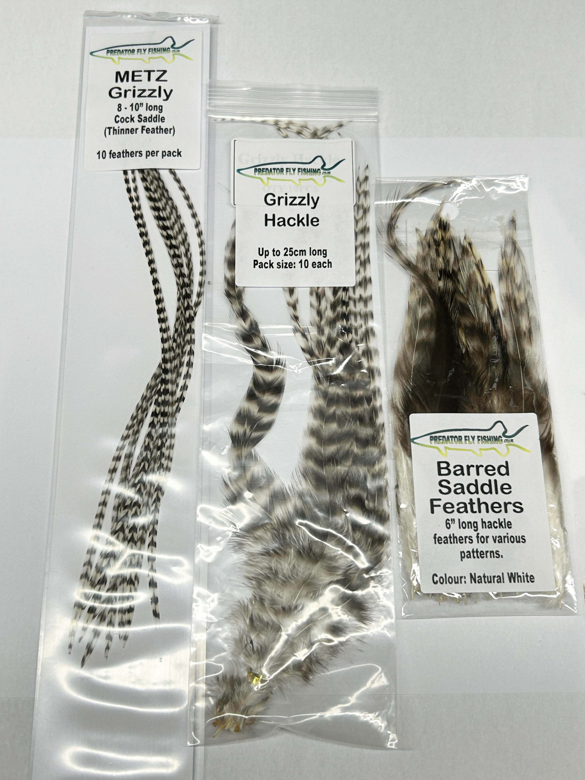 Grizzly Hackle Feathers, Pike Tying Materials