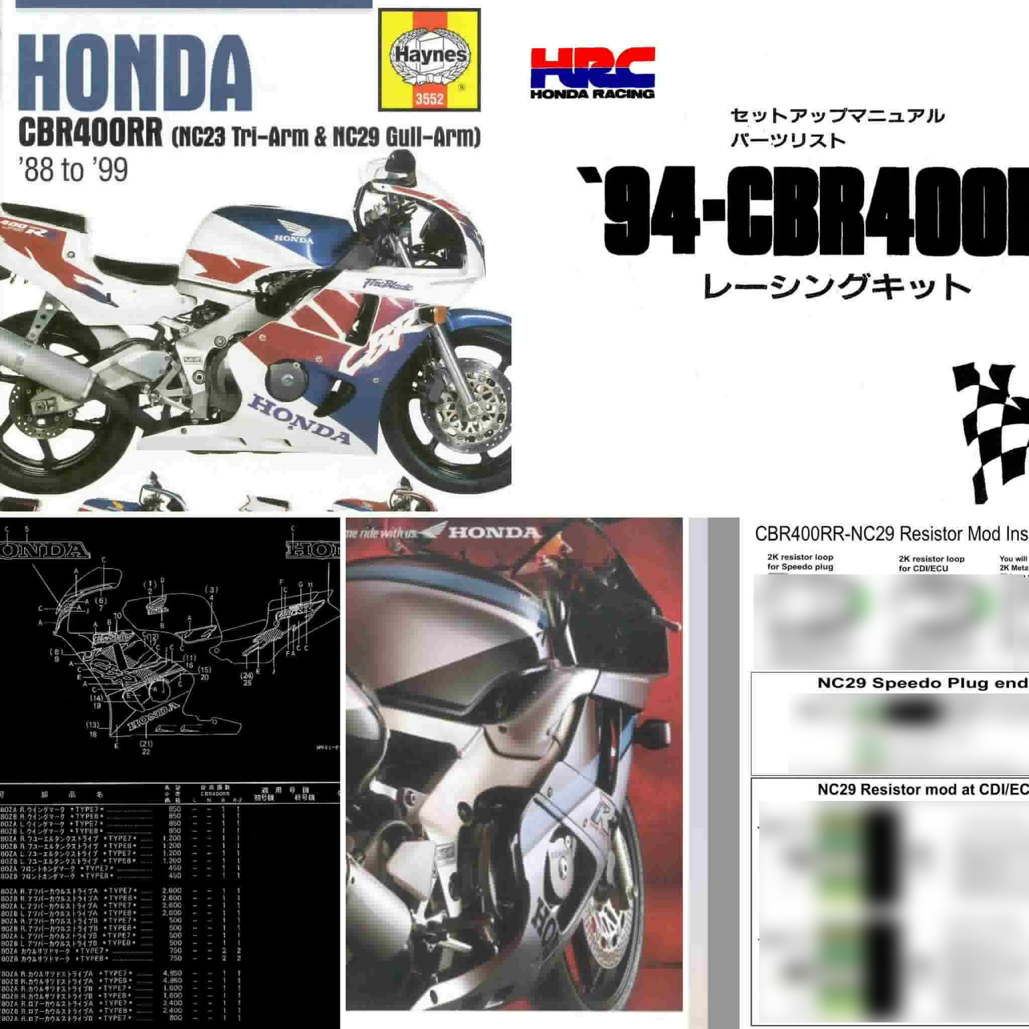 Honda CBR400 Manuals & Parts Micro Fishes